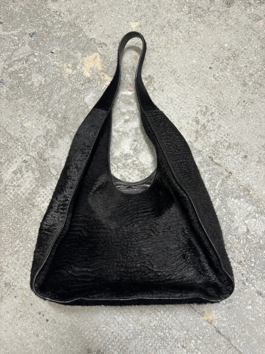 2000s Prada Black Goat Plissed Fur Bag (OS) 10