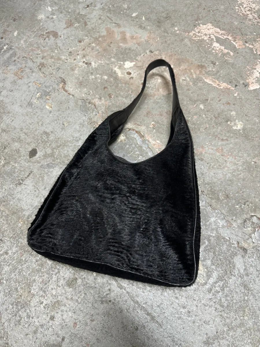 2000s Prada Black Goat Plissed Fur Bag (OS) 8