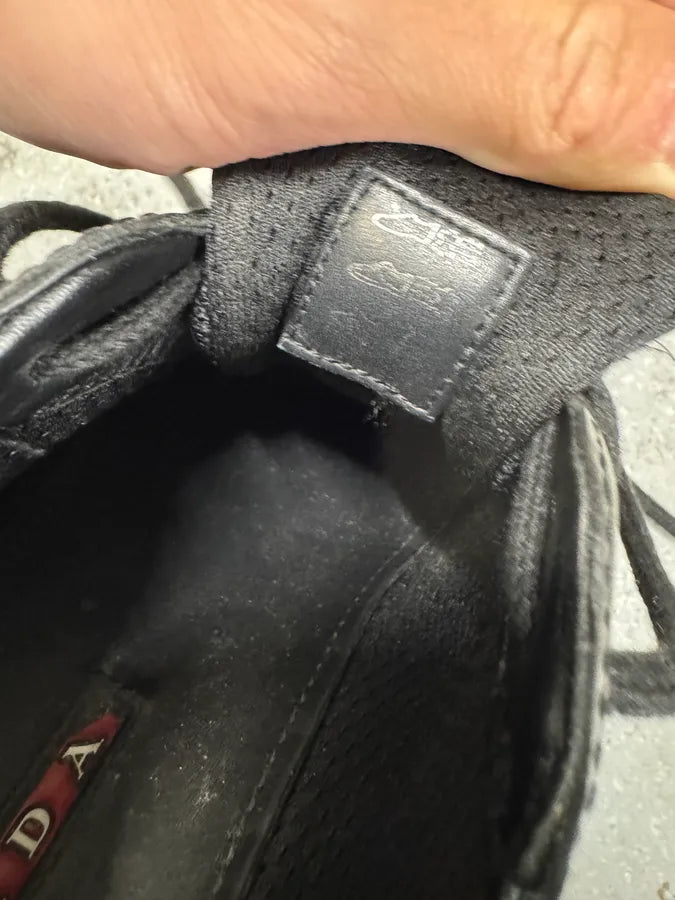 2000s Prada Black Green America’s Cup Leather Sneakers (38.5eu/us6) 4