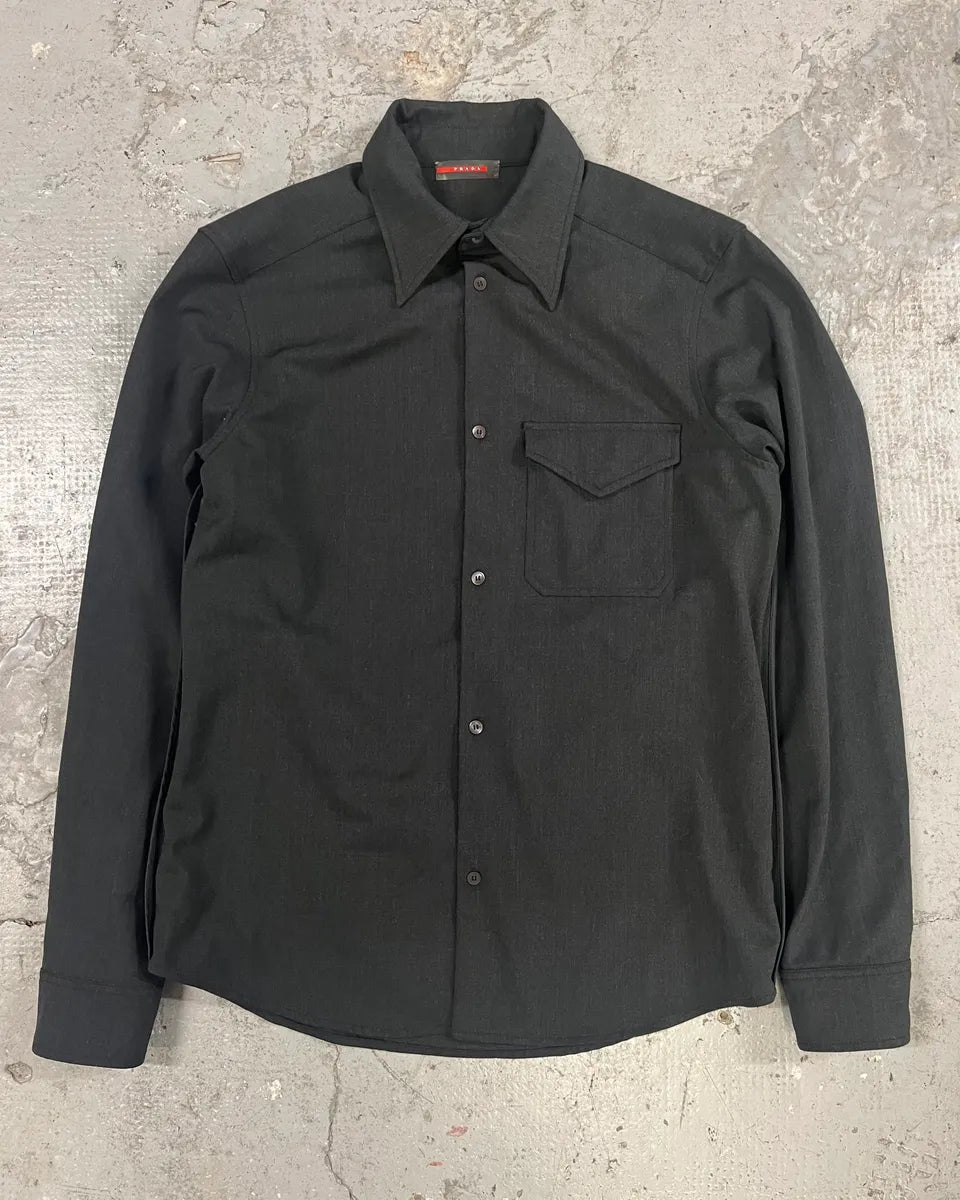 2000s Prada Black Heavy Shirt (M/L) cDrKDny 0