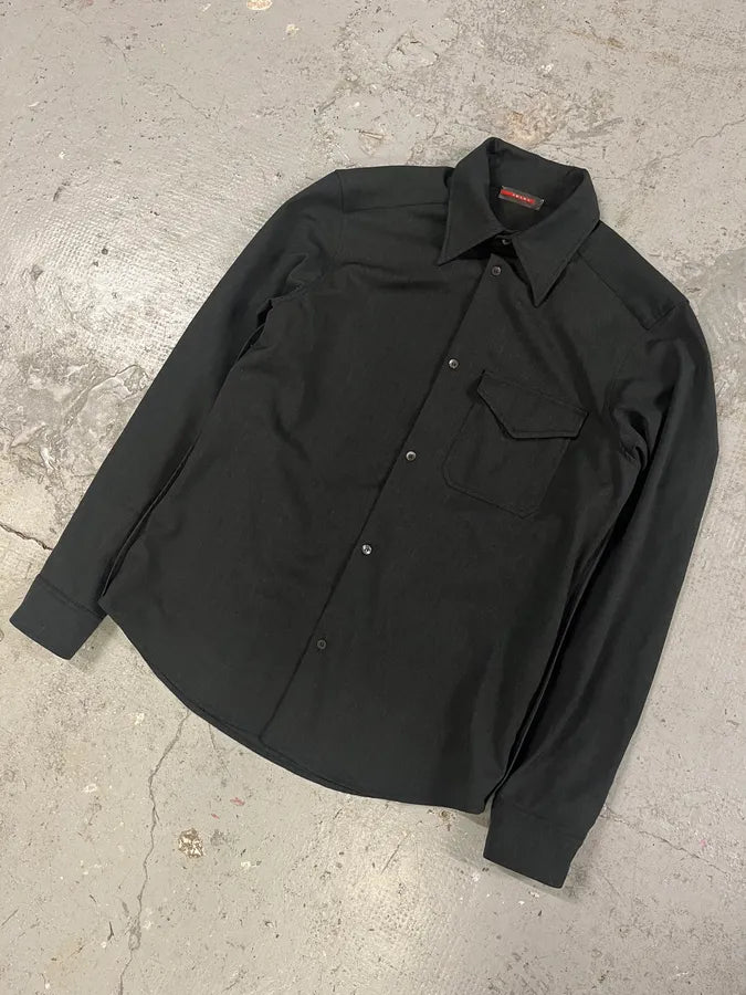 2000s Prada Black Heavy Shirt (M/L) cDrKDny 3