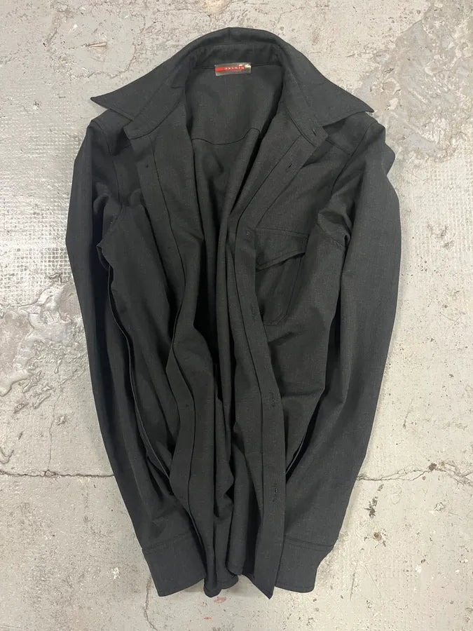 2000s Prada Black Heavy Shirt (M/L) cDrKDny 5