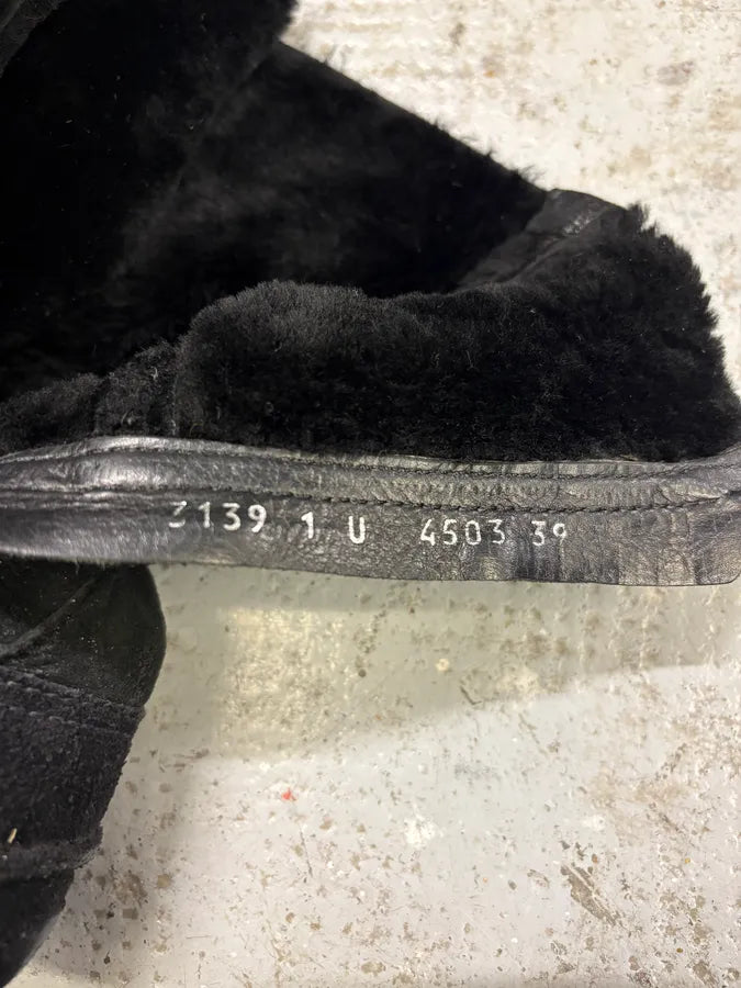 2000s Prada Black High Laced Boxing Suede Shoes eSyoUOP 5