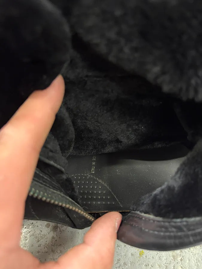 2000s Prada Black High Laced Boxing Suede Shoes eSyoUOP 6