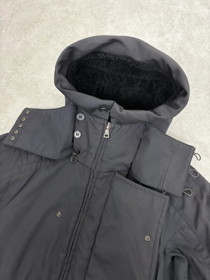 2000s Prada Black Hooded Parka Ski Jacket KpswOcI 8