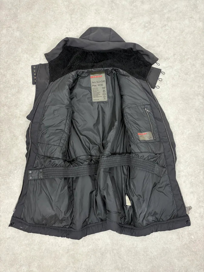 2000s Prada Black Hooded Parka Ski Jacket KpswOcI 7