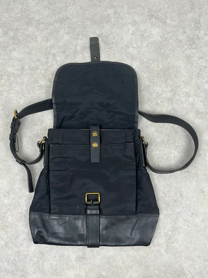 2000s Prada Black Hybrid Nylon Leather Shoulder Bag JKEFAkQ 5