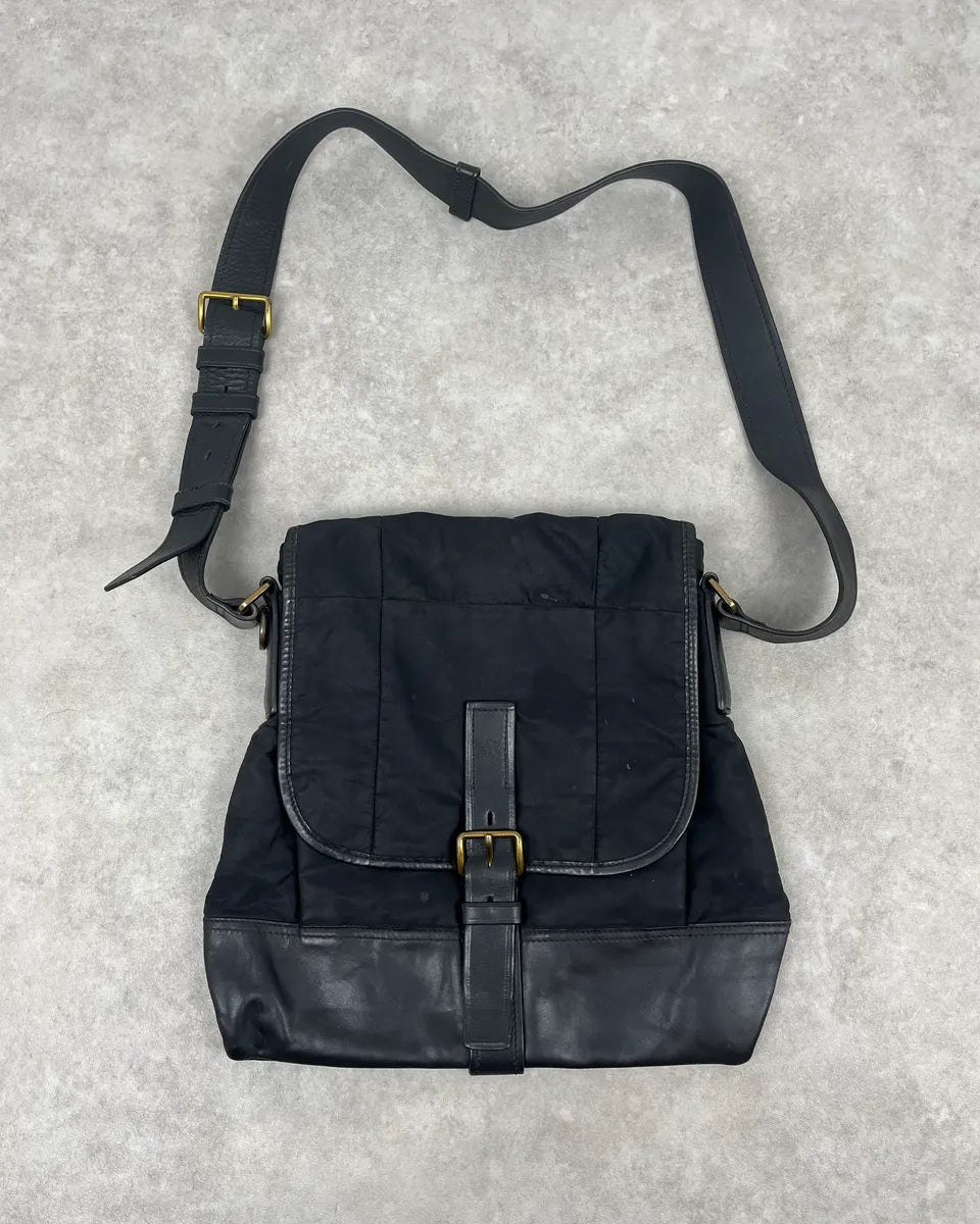 2000s Prada Black Hybrid Nylon Leather Shoulder Bag JKEFAkQ 0