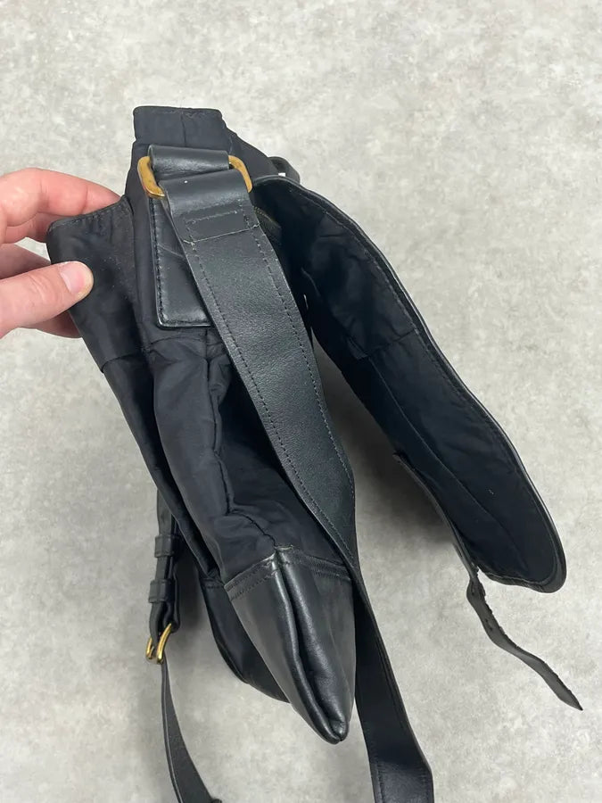 2000s Prada Black Hybrid Nylon Leather Shoulder Bag JKEFAkQ 7