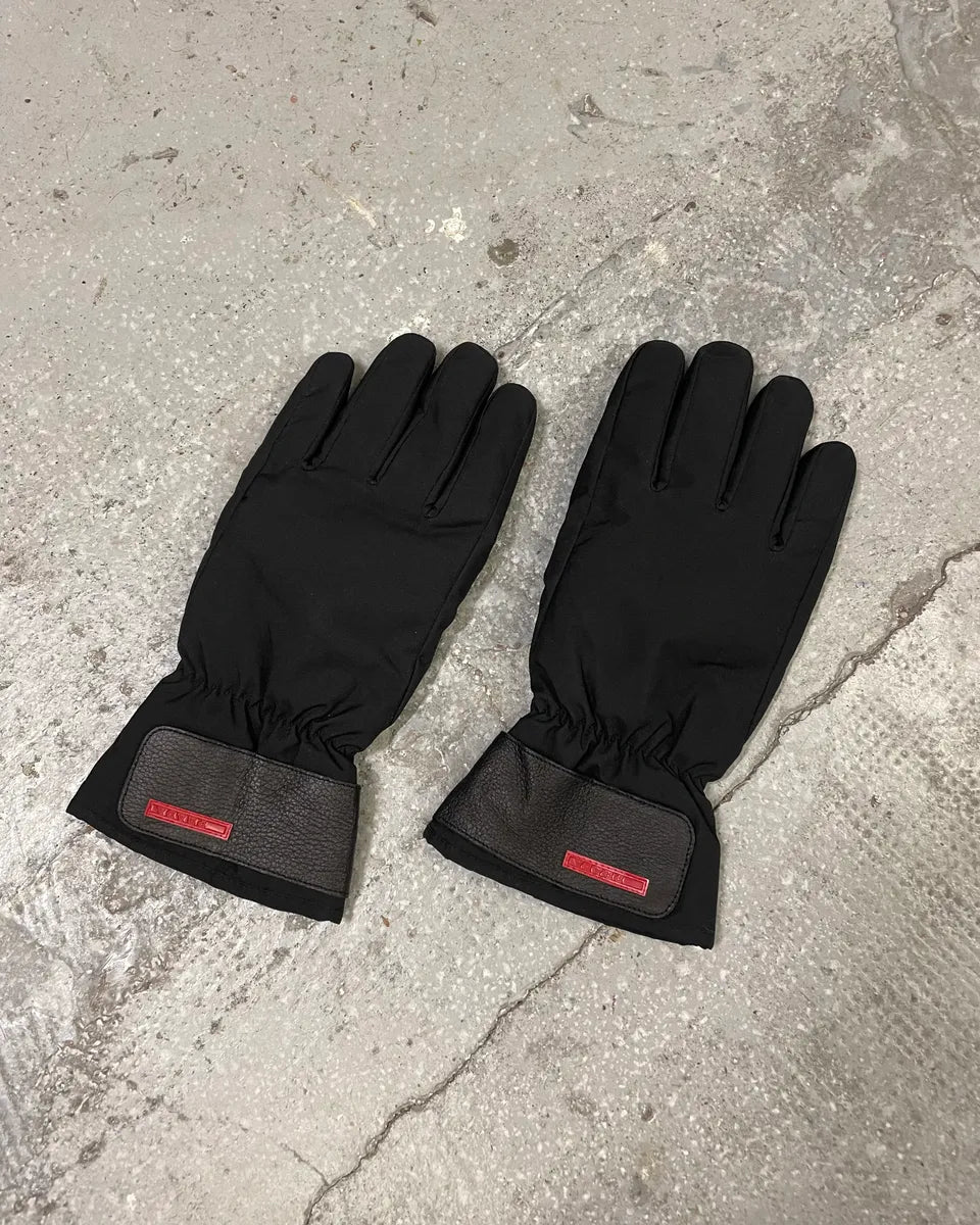 2000s Prada Black Hybrid Tactical Gloves (OS) lwqWpxL 2