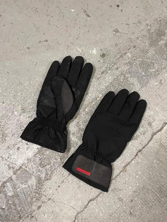 2000s Prada Black Hybrid Tactical Gloves (OS) lwqWpxL 4