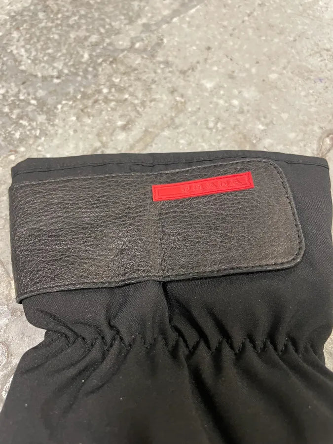 2000s Prada Black Hybrid Tactical Gloves (OS) lwqWpxL 5