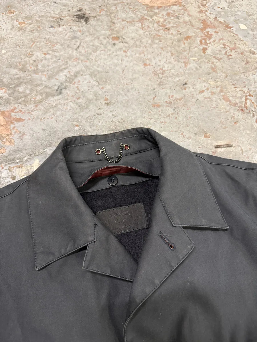 2000s Prada Black Imperial Premium Light Long Trench Jacket AUrMAIH 8