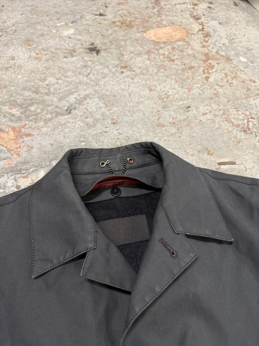 2000s Prada Black Imperial Premium Light Long Trench Jacket AUrMAIH 9