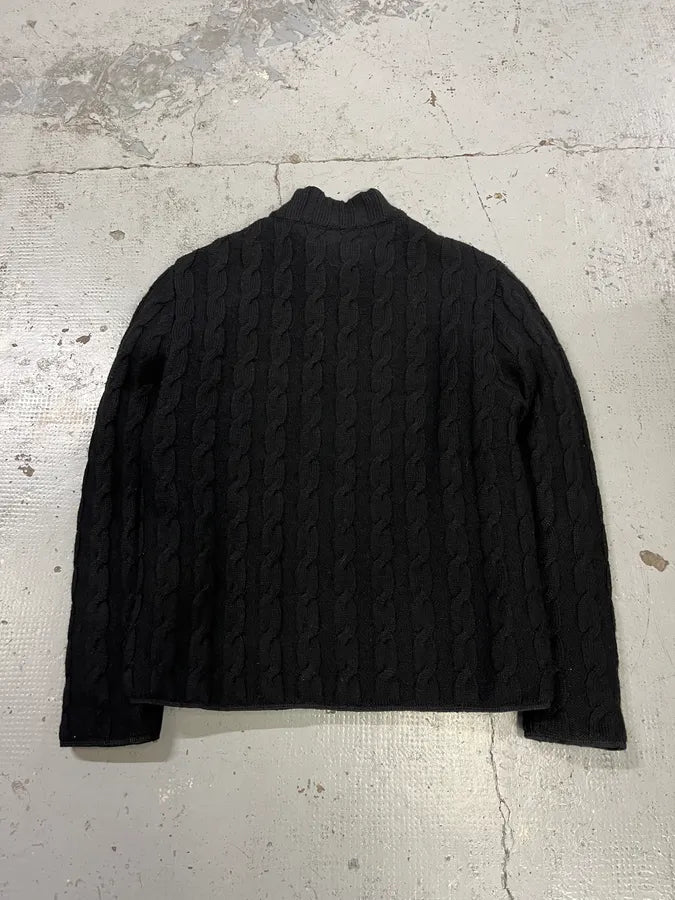 2000s Prada Black Knit Wool Jacket KEwMHRl 6