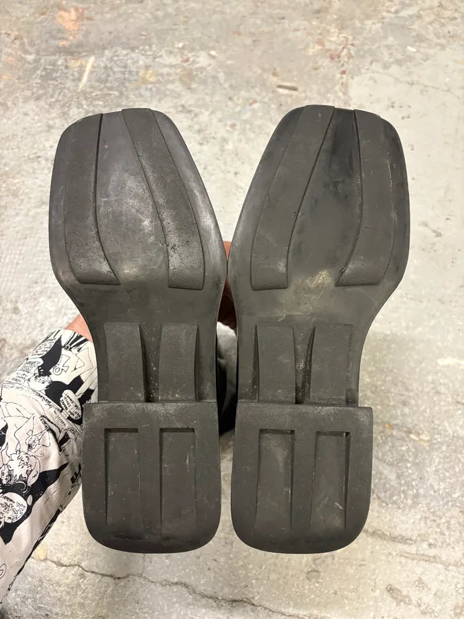 2000s Prada Black Leather Ankle Boots (39.5eu/us6.5) MZtoNWm 7