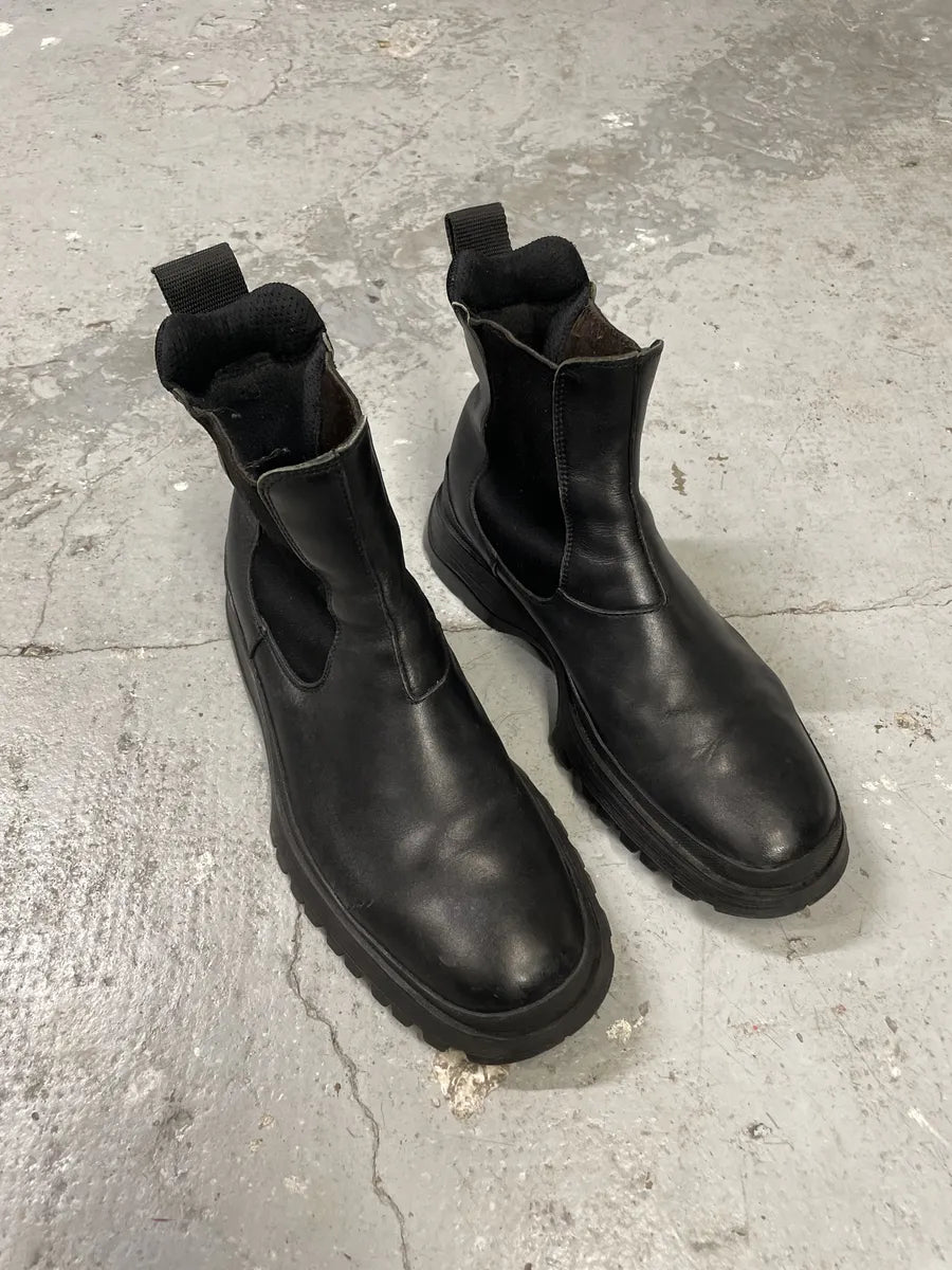 2000s Prada Black Leather Ankle Boots (44.5eu/us10.5) rMTKZDp 2