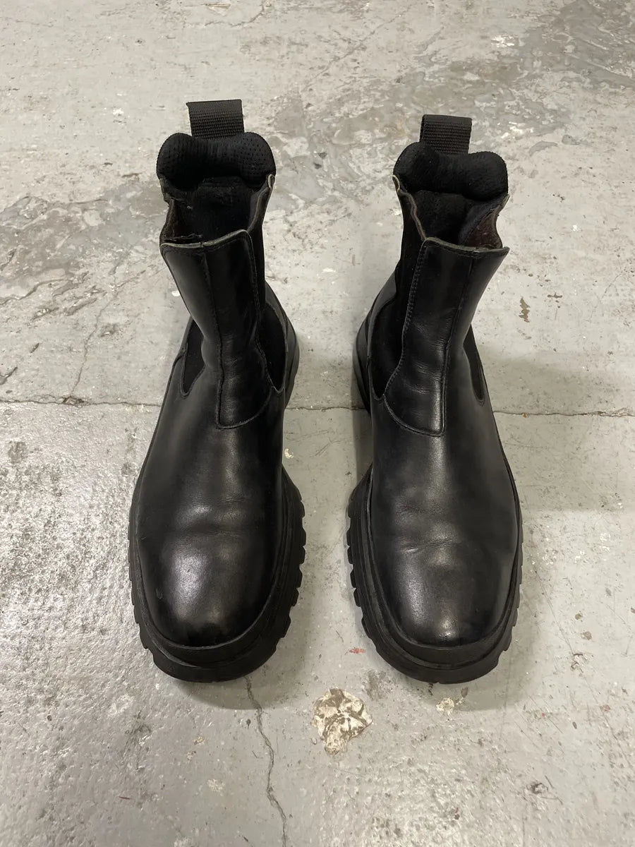 2000s Prada Black Leather Ankle Boots (44.5eu/us10.5) rMTKZDp 4