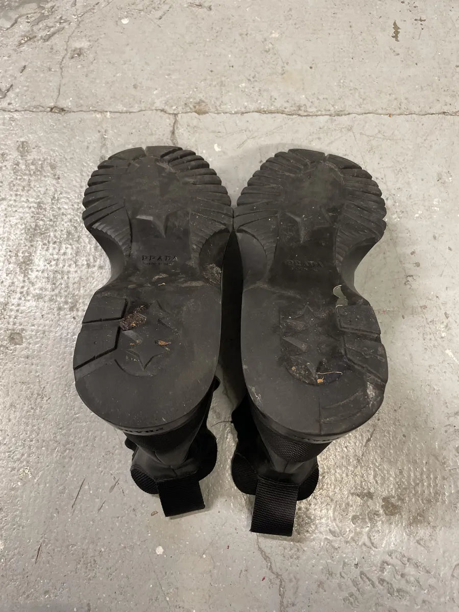 2000s Prada Black Leather Ankle Boots (44.5eu/us10.5) rMTKZDp 6