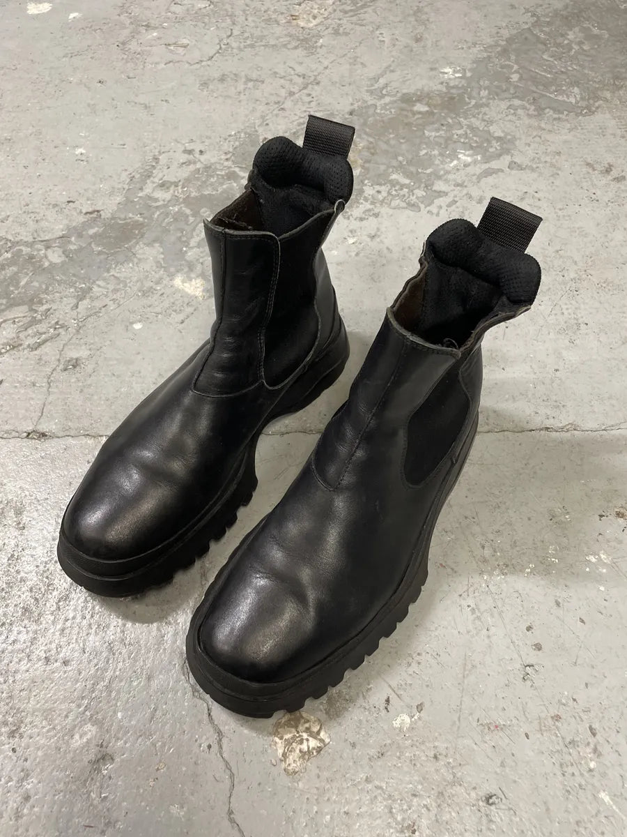 2000s Prada Black Leather Ankle Boots (44.5eu/us10.5) rMTKZDp 9