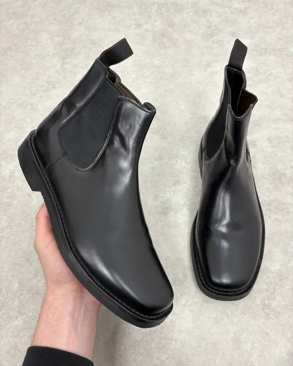 2000s Prada Black Leather Ankle Boots kkQiCtw 0