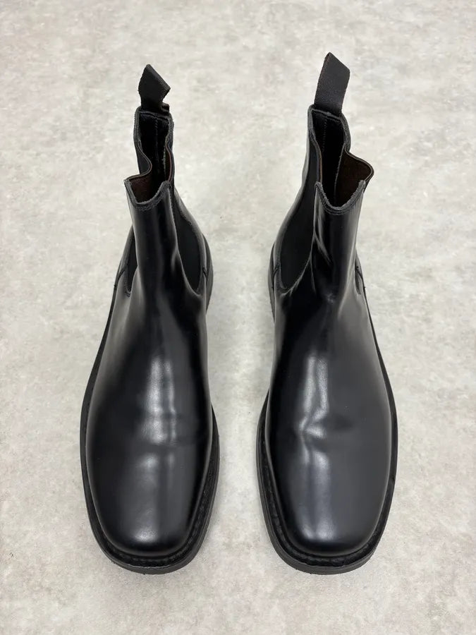 2000s Prada Black Leather Ankle Boots kkQiCtw 1