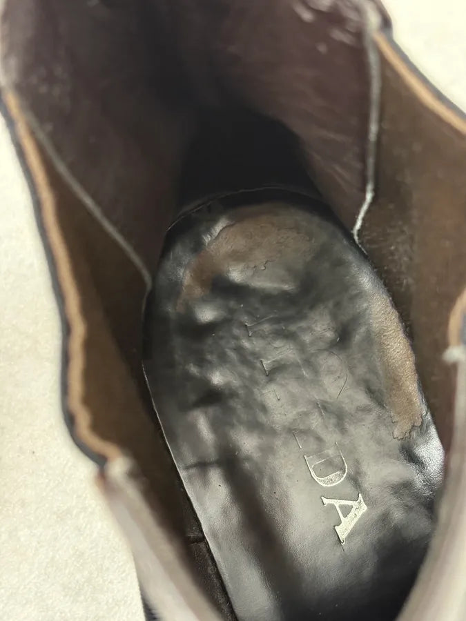 2000s Prada Brown Leather Ankle Boots qqVsSSJ 11