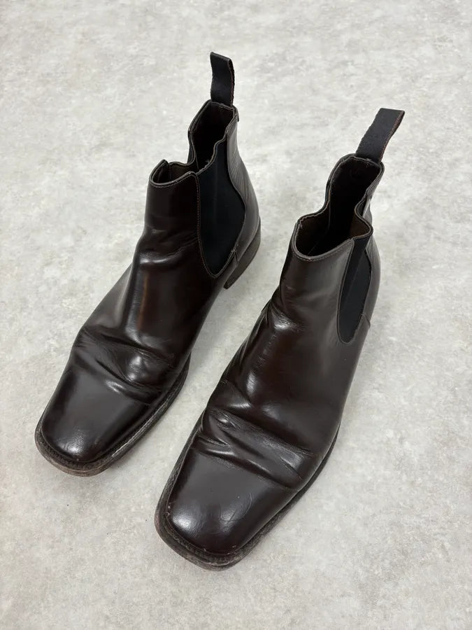 2000s Prada Black Leather Ankle Boots qqVsSSJ 2