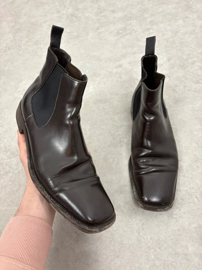 2000s Prada Black Leather Ankle Boots qqVsSSJ 0