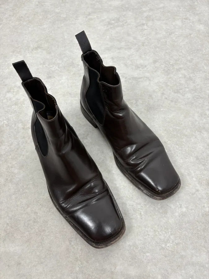 2000s Prada Brown Leather Ankle Boots qqVsSSJ 3