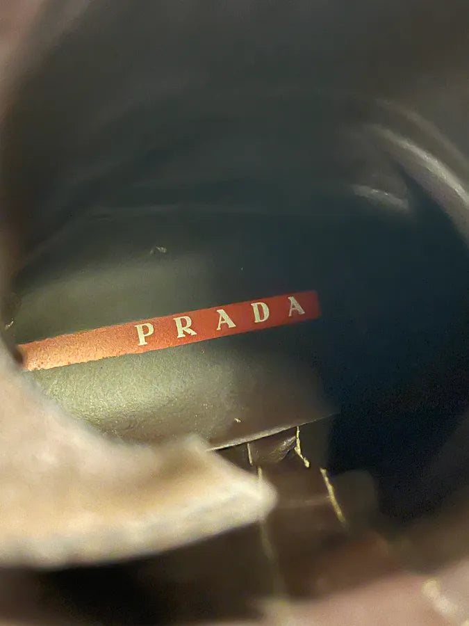 2000s Prada Dark Brown Leather Ankle Boots twWaBhM 9