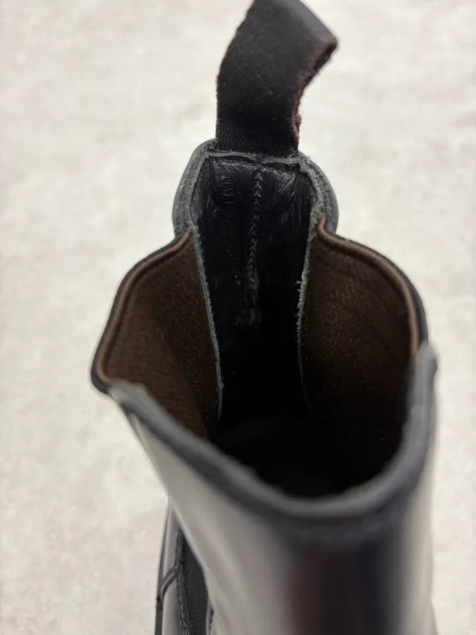 2000s Prada Black Leather Ankle Boots kkQiCtw 9