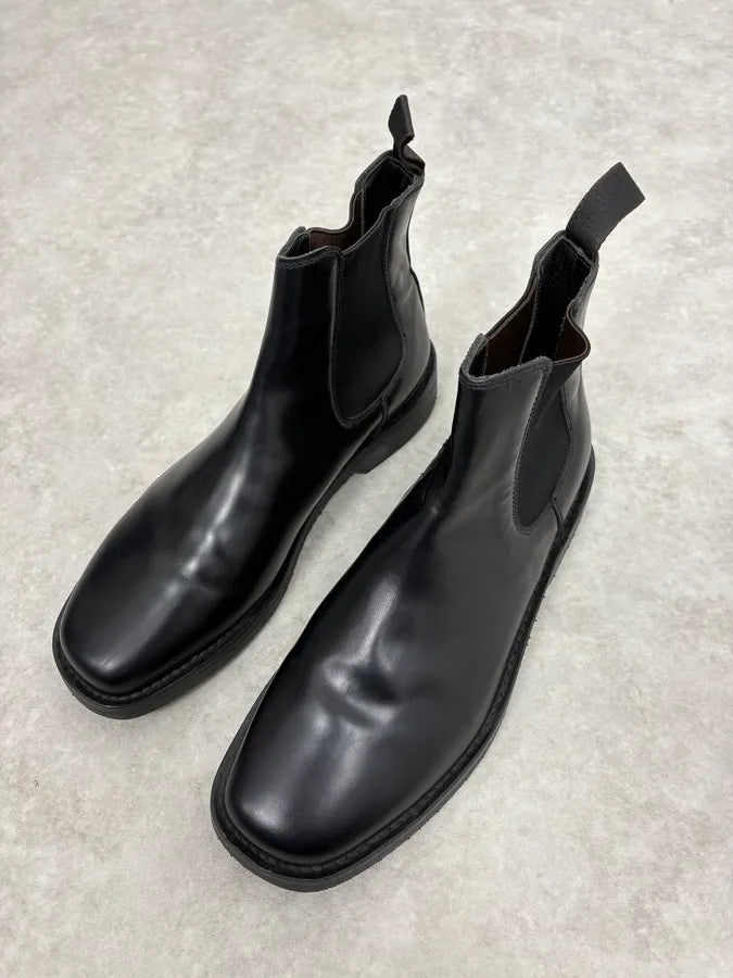 2000s Prada Black Leather Ankle Boots kkQiCtw 3
