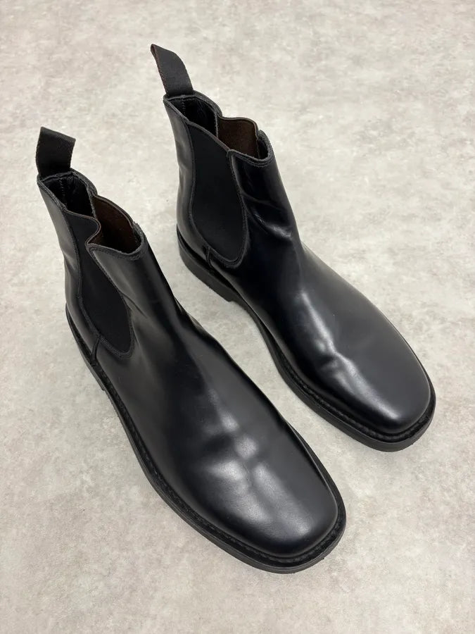 2000s Prada Black Leather Ankle Boots kkQiCtw 2