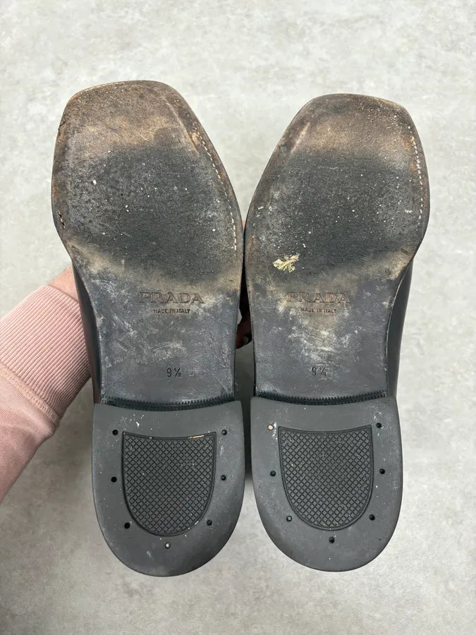 2000s Prada Black Leather Ankle Boots qqVsSSJ 7