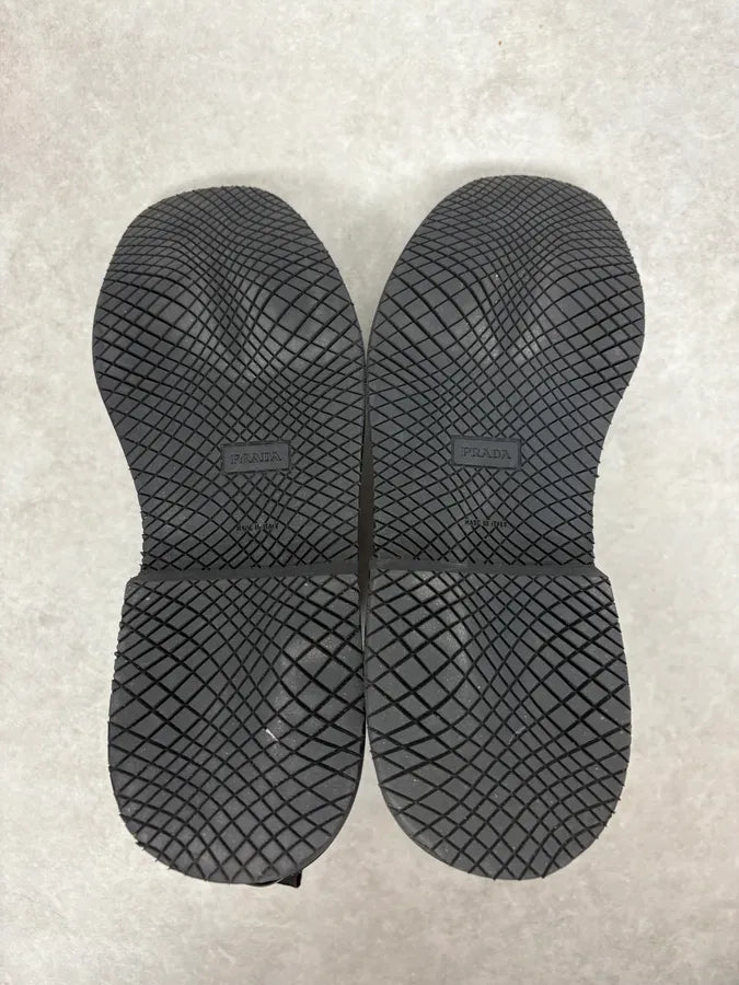 2000s Prada Black Leather Ankle Boots kkQiCtw 7