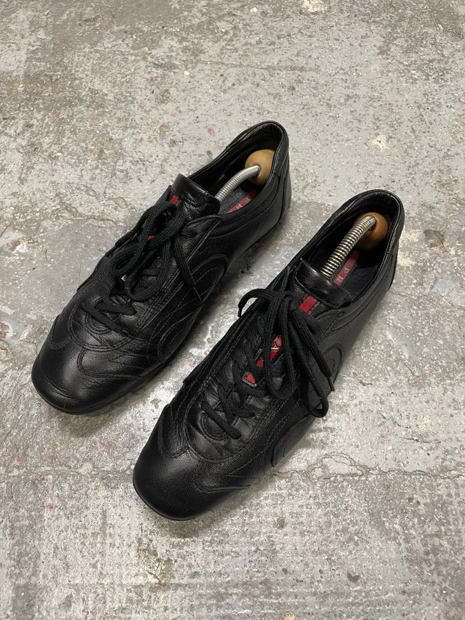 2000s Prada Black Leather Army Low Sneakers (40eu/us7) oKoZopA 2