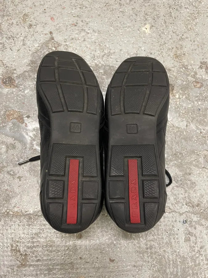 2000s Prada Black Leather Army Low Sneakers (40eu/us7) oKoZopA 7