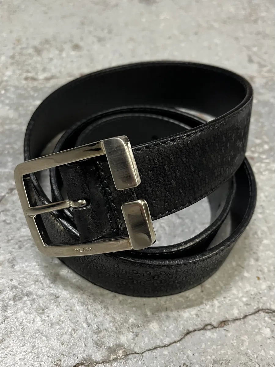 2000s Prada Black Leather Belt (OS) yxhfJIo 4
