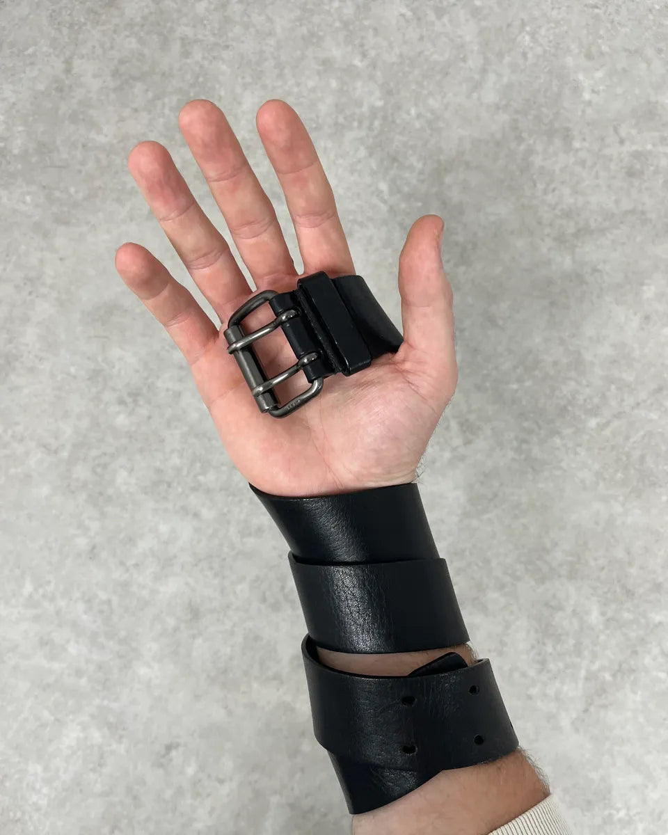 2000s Prada Black Leather Belt YcPxBLm 1