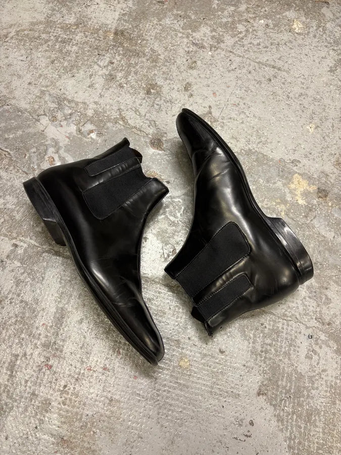 2000s Prada Black Leather Boots MGNgBDA 5