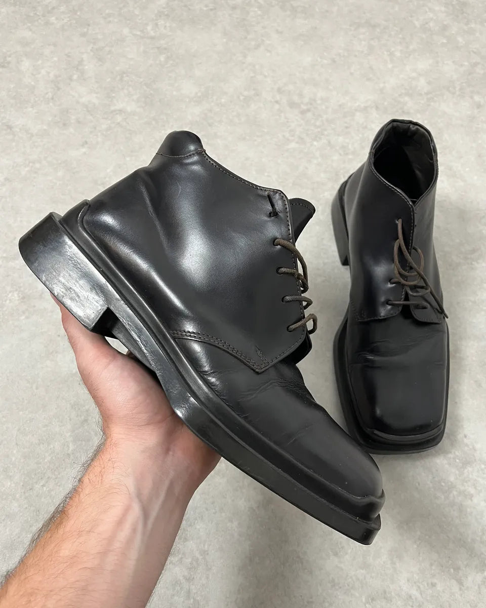 2000s Prada Black Leather  Boots JNFUREN 0