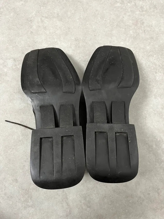 2000s Prada Black Leather  Boots JNFUREN 4