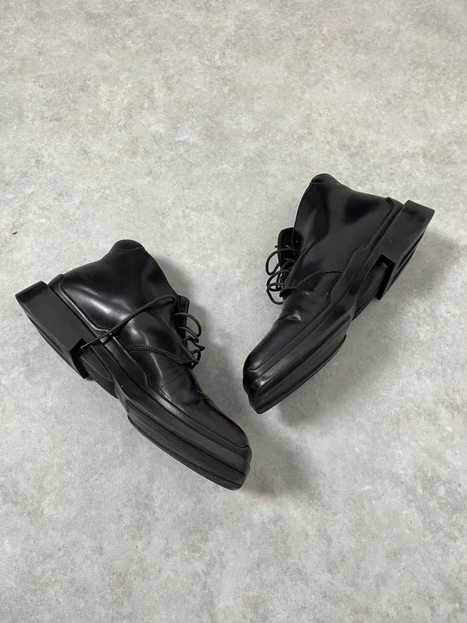 2000s Prada Black Leather  Boots JNFUREN 5