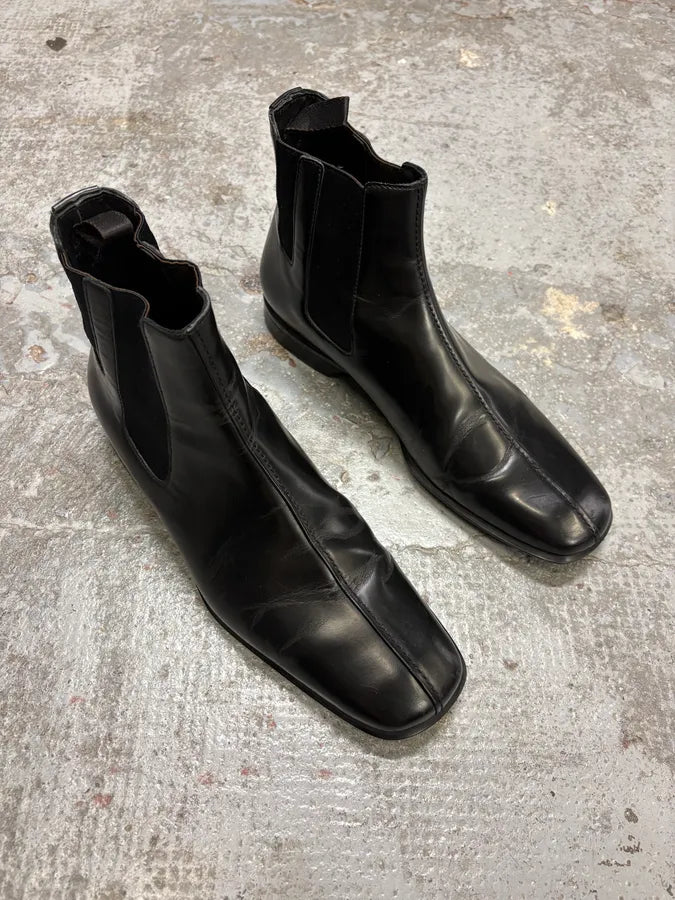2000s Prada Black Leather Boots MGNgBDA 3