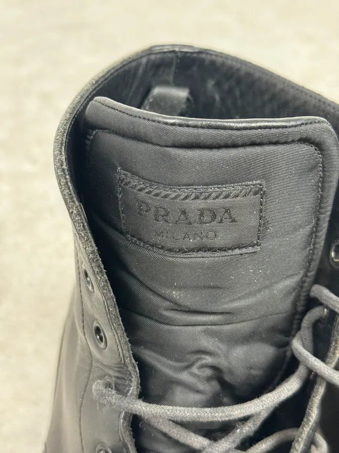 2000s Prada Black Leather Boots XFKAqCf 7