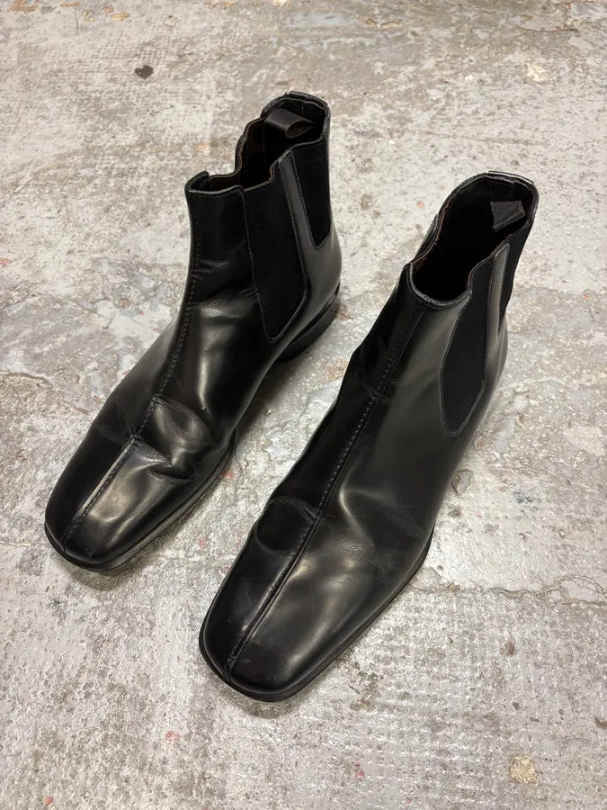 2000s Prada Black Leather Boots MGNgBDA 2