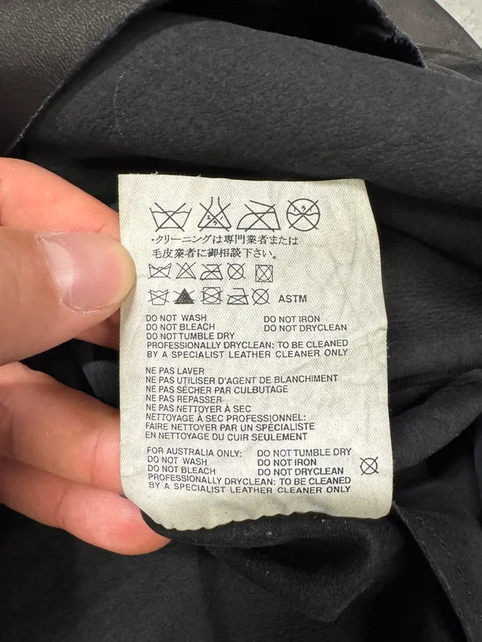 2000s Prada Black Leather Buttoned Minimalist Jacket (M) kttsRsL 11