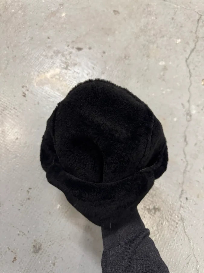 2000s Prada Black Leather Chapka (OS) 6