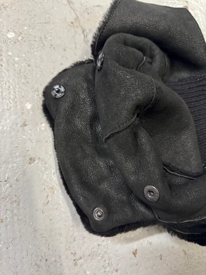 2000s Prada Black Leather Chapka (OS) 7